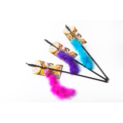 Wędka piłka z ogonkiem różowa Dingo