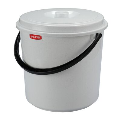 Wiadro 12 l z pokrywą marmur