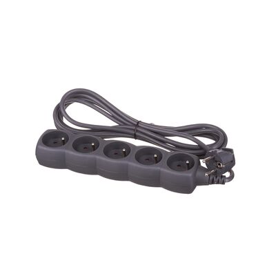 Przedłużacz 5 gniazd 3 m czarny