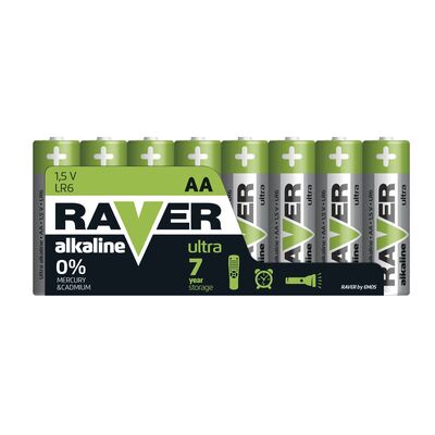 Bateria alkaliczna Raver Ultra Alkaline AA (LR6) folia 8 sztuk