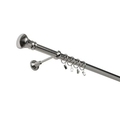 Karnisz pojedynczy 25 mm efekt stali I 160 cm żabka luxor