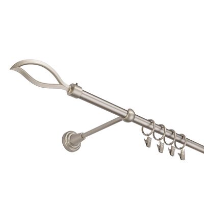 Karnisz pojedynczy 16 mm srebro mat I 120 cm Płomyk żabka