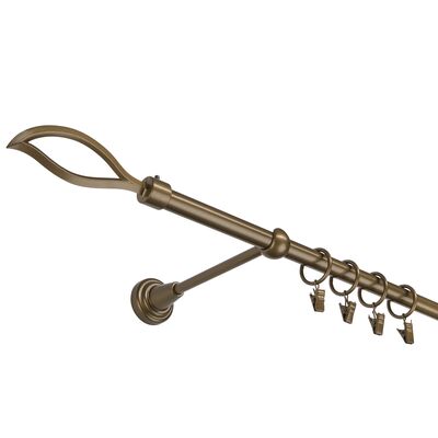 Karnisz pojedynczy 16 mm złoty antyk I 120 cm Płomyk żabka