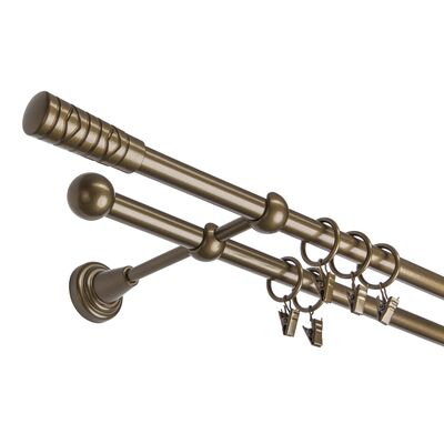 Karnisz podwójny 16 mm złoty antyk II 160 cm żabka picasso