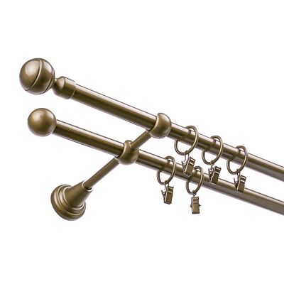 Karnisz podwójny 16 mm II złoty antyk 160 cm żabki paola