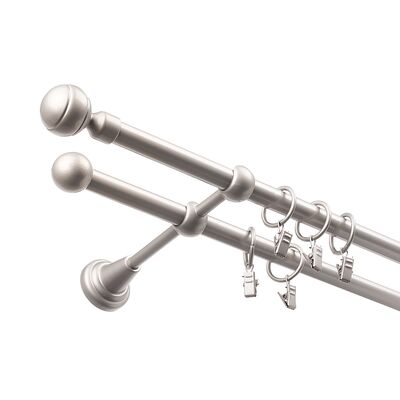 Karnisz podwójny 16 mm II srebro mat 200 cm żabki paola