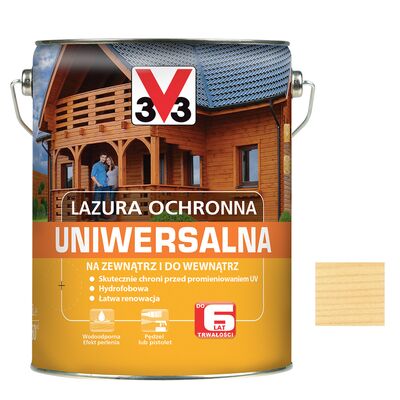 V33 Lazura ochronna uniwersalna Bezbarwny 5 l