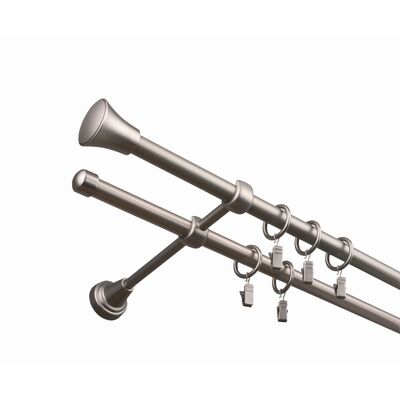 Karnisz 16/16 mm galwanika podwójny 160 cm Prince chrom mat