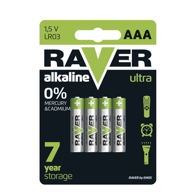 Bateria alkaliczna Raver Ultra Alkaline AAA (LR03) blister 4 sztuki