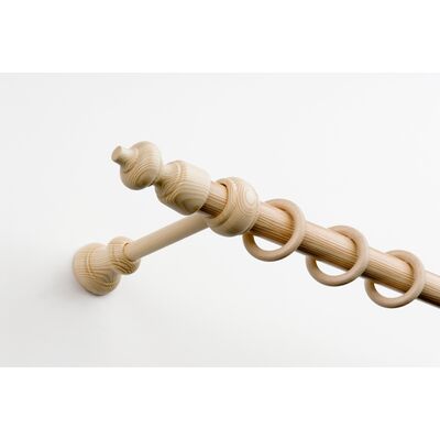 Karnisz Hermes pojedynczy kółko drewniane 200 cm sosna