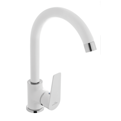 Invena Bateria zlewozmywakowa Dokos z wylewką L biały/chrom