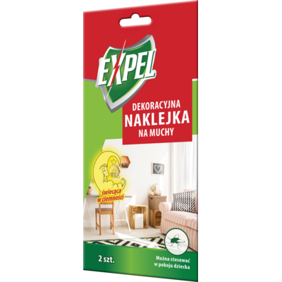 Dekoracyjna naklejka na muchy świecąca w ciemności 2 sztuki EXPEL