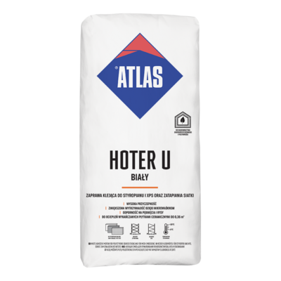 Atlas Zaprawa klejąca do styropianu i XPS oraz do zatapiania siatki HOTER U biały 25 kg