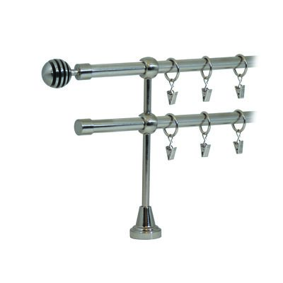 Karnisz podwójny HEFAJSTOS PLUS Ø16, 160 cm modern nikiel