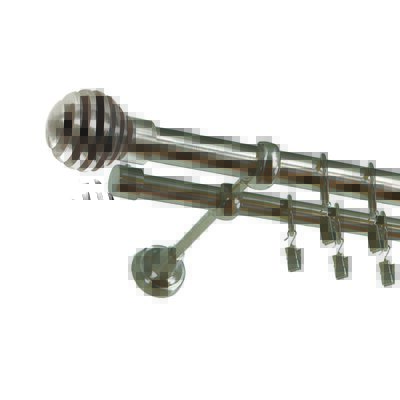 Karnisz podwójny ZEUS Ø25, 200 cm luka nikiel