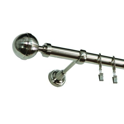 Karnisz pojedynczy ZEUS Ø25, 160 cm kula nikiel