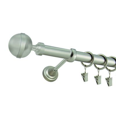 Karnisz pojedynczy ZEUS Ø25, 160 cm kula satyna