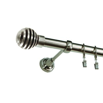 Karnisz pojedynczy ZEUS Ø25, 160 cm luka nikiel