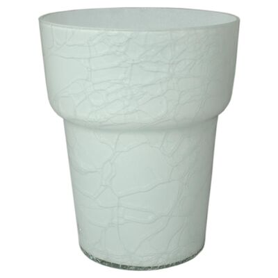 Osłonka szklana do storczyka 15 cm biała