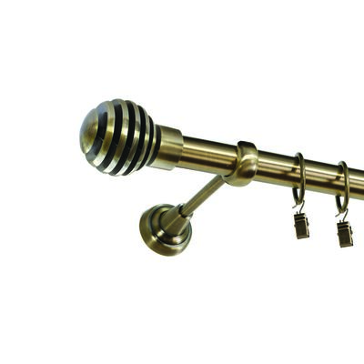 Karnisz pojedynczy ZEUS Ø25, 200 cm luka złoto