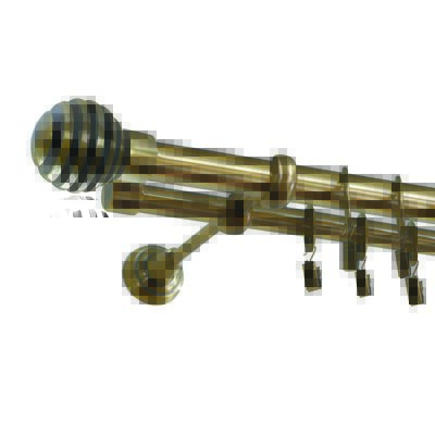 Karnisz podwójny ZEUS Ø25, 200 cm luka złoto