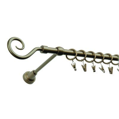 Karnisz pojedynczy motyw kuty Ø16, 200 cm stare złoto hak