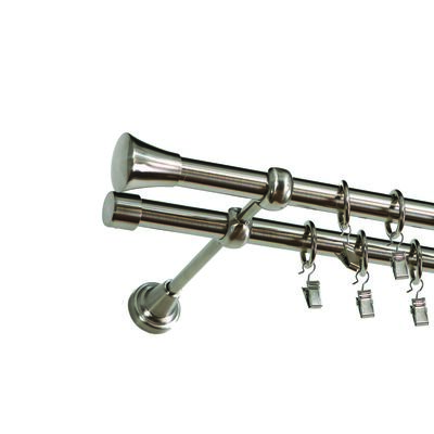 Karnisz podwójny ZEUS Ø19, 160 cm monaco nikiel