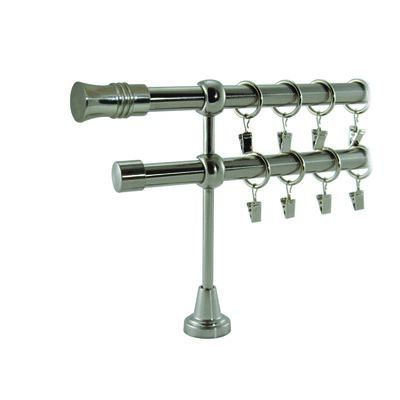 Karnisz podwójny HEFAJSTOS PLUS Ø16, 160 cm cylinder nikiel