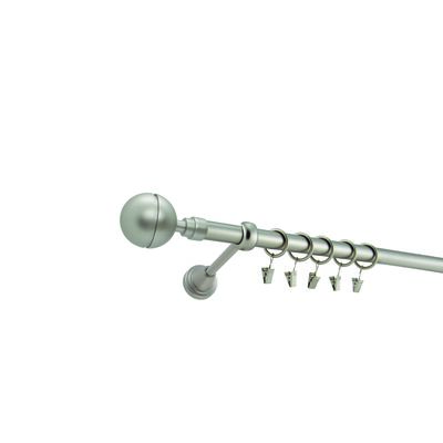 Karnisz pojedynczy ZEUS Ø19, 240 cm kula satyna