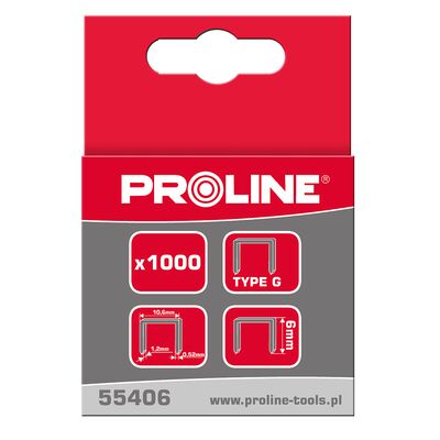 Zszywki typ G/11, 6 mm, 10,6 x 1,2 mm, PROLINE 1000 sztuk