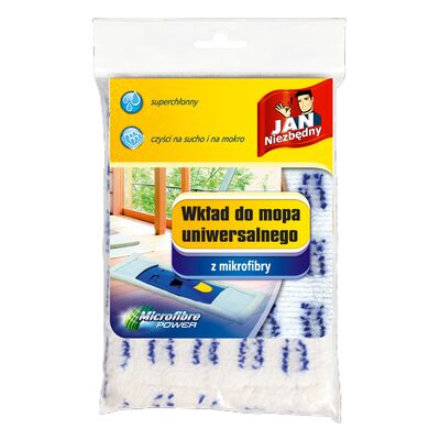 Mop płaski uniwersalny mikrofibra wkład biały Jan Niezbędny