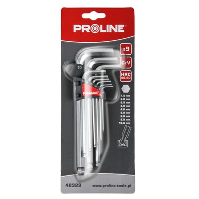 PROLINE Klucze imbusowe z kulką 9 sztuk komplet 1,5-10 mm