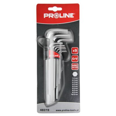 PROLINE Klucze imbusowe długie 9 sztuk komplet 1,5-10 mm