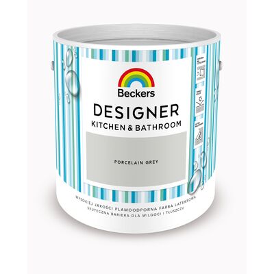 Beckers Farba lateksowa Designer KitchenBathroom Porcelain Grey 2,5 l