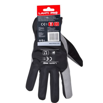 Rękawice ochronne ze skóry syntetycznej LAHTI PRO szare 11