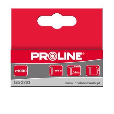Gwoździe typ E/J, 10 mm, 2,0 x 1,2 mm, PROLINE 1000 sztuk