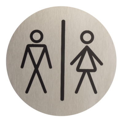 Oznaczenie WC męskie/damskie ANO 75 mm inox