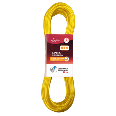 Linka do bielizny 20 m w wkładem stalowym Extra Strong miks