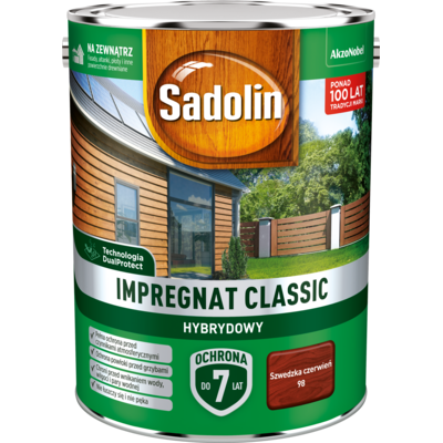 Sadolin Impregnat CLASSIC HYBRYDOWY Szwedzka Czerwień 4,5 l