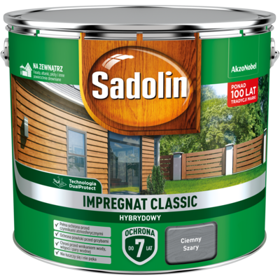 Sadolin Impregnat CLASSIC HYBRYDOWY Ciemny Szary 9 l