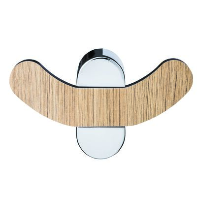 Wieszaczek podwójny Bergen drewno/chrom