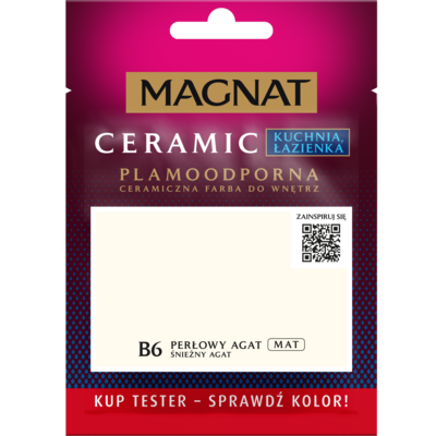 MAGNAT Farba ceramiczna KitchenBathroom TESTER śnieżny agat B6 30 ml