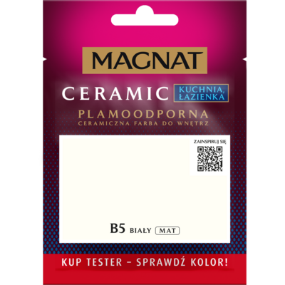 MAGNAT Farba ceramiczna KitchenBathroom TESTER czysta biel B5 30 ml