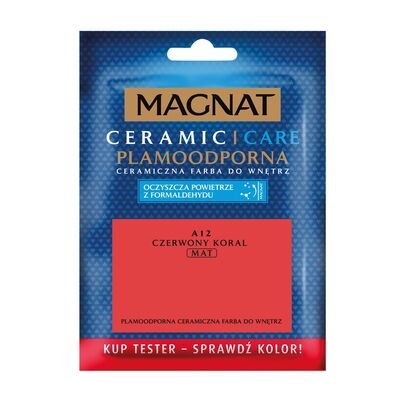 MAGNAT Farba ceramiczna Care Plamoodporna TESTER a12 czerwony koral 30 ml