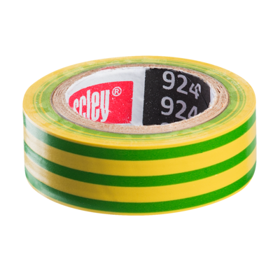 SCLEY Taśma izolacyjna 924, 19 mm x 10 m bezołowiowa, żółto-zielona