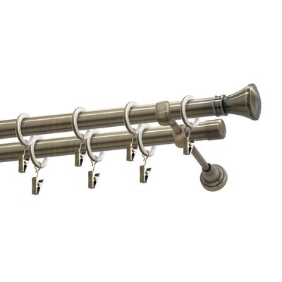 Karnisz podwójny 19/19 mm Jazz mosiądz antyczny 160 cm