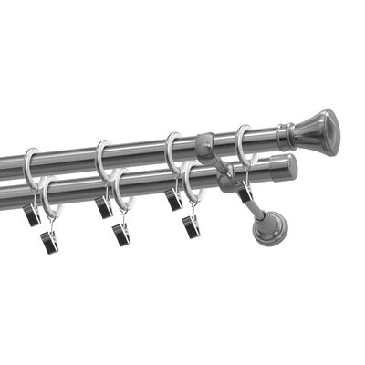 Karnisz podwójny 19/19 mm Jazz nikiel 200 cm