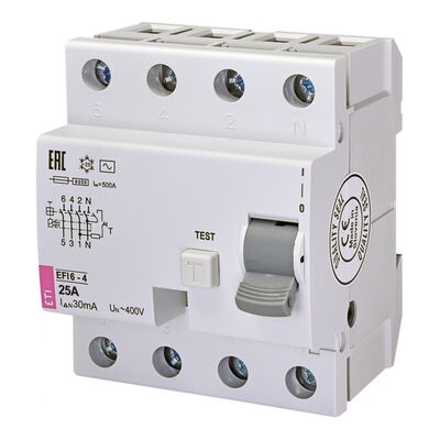 Wyłącznik różnicowo-prądowy 25A 0,03A 4P Duwi