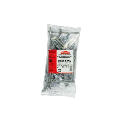 Wkręt-met Kołek szybkiego montażu z kołnierzem 6 x 60