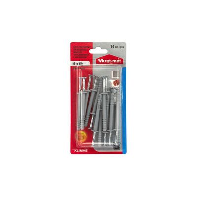 Wkręt-met Kołek szybkiego montażu z kołnierzem 6 x 60